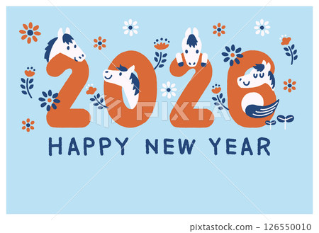New Year's card 2026 Reiwa 8 Year of the Horse Horse Scandinavian style New Year's card 2026 Reiwa 8 Year of the Horse Horse Scandinavian style 126550010