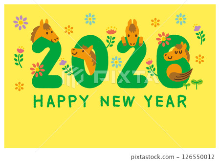 新年賀卡 2026 令和8 馬年 馬 多彩 新年賀卡 2026 令和8 馬年 馬 多彩 126550012