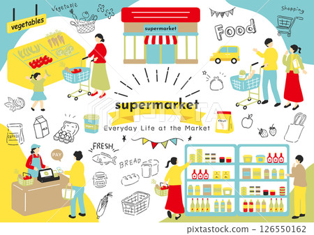 People shopping at the supermarket 126550162