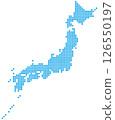Map of Japan, dot composition, square 126550197
