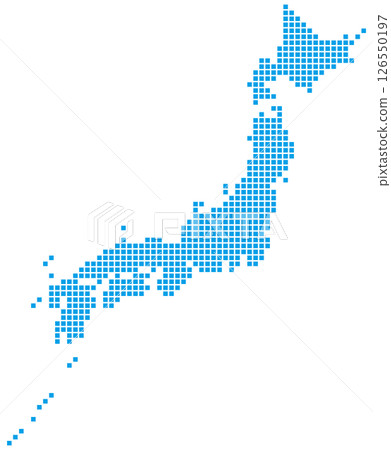 Map of Japan, dot composition, square 126550197