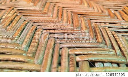 Handcrafted Rattan Detail. Handcrafted Rattan Detail. 126550303