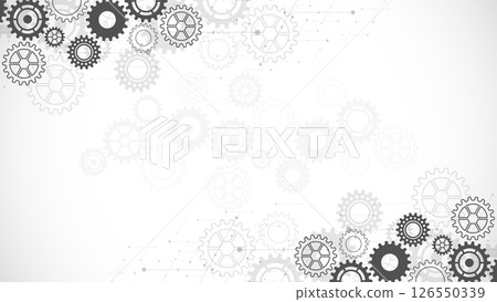 Cogs and gear wheel mechanisms. Concepts and ideas for hi-tech digital technology and engineering design. Abstract technical background of mechanical engineering. Cogs and gear wheel mechanisms. Concepts and ideas for hi-tech digital technology and engineering design. Abstract technical background of mechanical engineering. 126550339