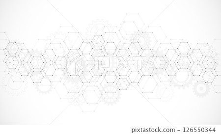 Abstract background with geometric shapes and hexagon pattern. 126550344