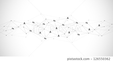Connecting people and communication concept, social network. 126550362