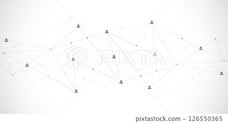 Connecting people and communication concept, social network. 126550365