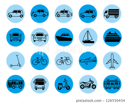 各種車輛的圖標集 各種車輛的圖標集 126550434