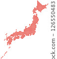 Map of Japan, dot composition, square 126550483