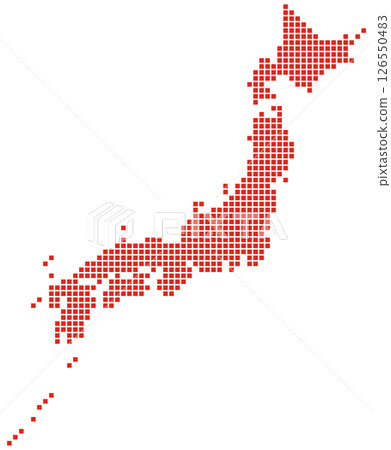 日本地圖，點構圖，正方形 126550483
