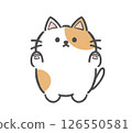 Chubby cat raising both hands 126550581