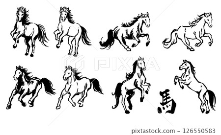 用畫筆畫的馬 126550583