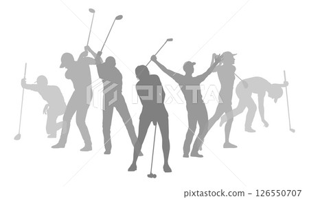 Golfers Golfing Silhouette Golf People Silhouettes Golfers Golfing Silhouette Golf People Silhouettes 126550707