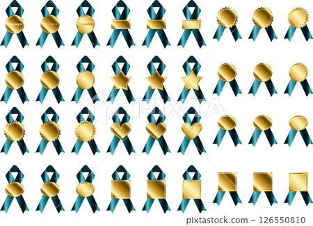 Label, ribbon, 16 teal 126550810