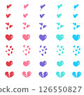 Heart simple icon set 126550827