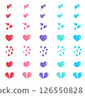 Heart simple icon set 126550828