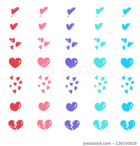 Heart simple icon set 126550828