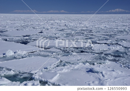 Shiretoko Mountain Range and Drift Ice Off the Sea of Okhotsk Hokkaido Shiretoko Mountain Range and Drift Ice Off the Sea of Okhotsk Hokkaido 126550993