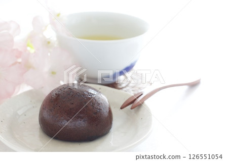 Karinto manju and Japanese tea 126551054