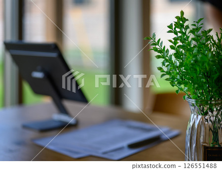 Blurred dining room tablet 126551488