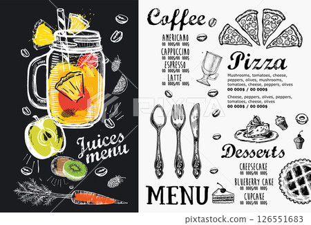 menu, sketch, food 126551683