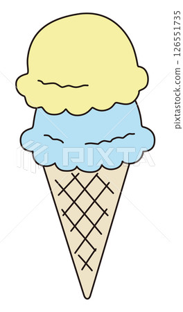 Vector illustration of cute ice cream. Double, dessert 126551735