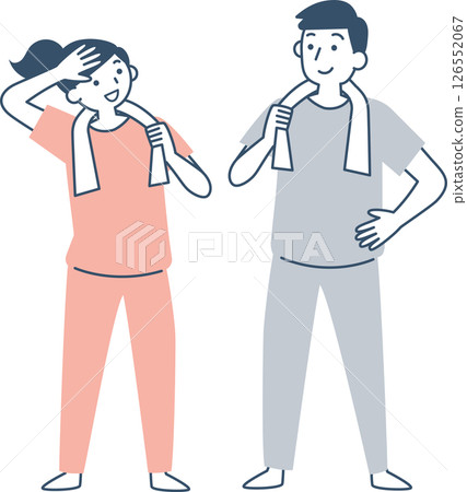 年輕女性和男性鍛煉 126552067