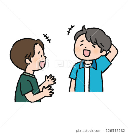 兩個人開心地聊天 126552282