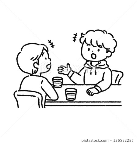 People having a discussion - line drawing 126552285