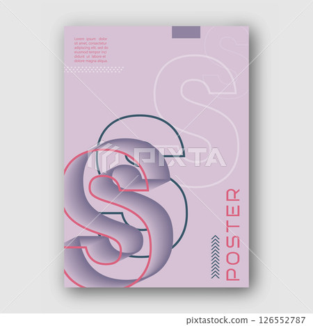 Stylized lowercase letter S. Template for poster, poster, cover, interior design. The idea of creative design 126552787