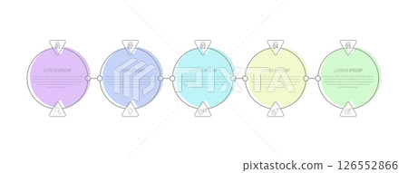 Infographics. 5 stages of development, marketing, workflow or plan. Business strategy with icons. Report and statistics diagram. Infographics. 5 stages of development, marketing, workflow or plan. Business strategy with icons. Report and statistics diagram. 126552866