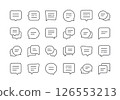 Chat bubble line icon set. Outline web icons. Vector illustration 126553213