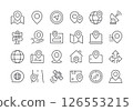 Map and Location line icon set. Outline web icons. Vector illustration 126553215