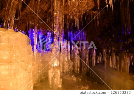 Lighted ice pillar 126553283