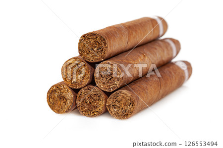 Cigars on a white background ... Cigars on a white background ... 126553494