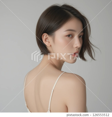 一位短髮女子回頭望去的肖像 一位短髮女子回頭望去的肖像 126553512