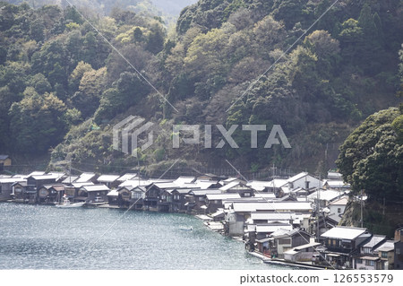 Boathouses along the coastline in Ine Town, Kyoto Prefecture Boathouses along the coastline in Ine Town, Kyoto Prefecture 126553579