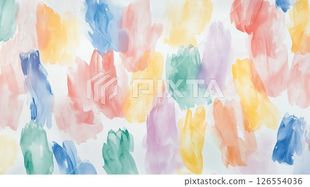 彩色水彩背景與油漆筆觸 126554036