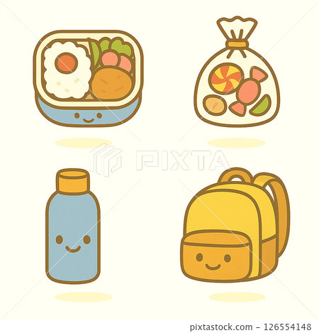 非常適合郊遊和野餐！可愛的便當和小吃插圖集 126554148