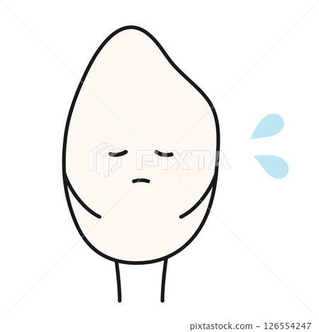 表情悲傷的米飯插圖 126554247
