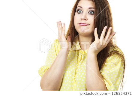 Funny woman being displeased Funny woman being displeased 126554371