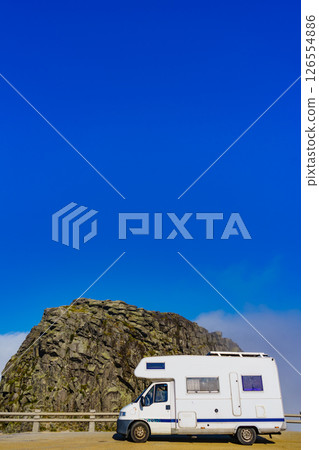 Camper on mountain road, Portugal Camper on mountain road, Portugal 126554886