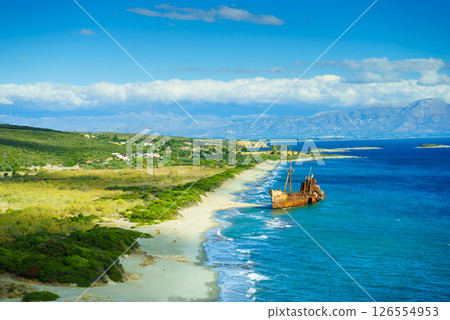 The famous shipwreck near Gythio Greece The famous shipwreck near Gythio Greece 126554953