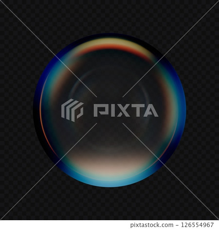 3d clear realistic glass ball vector vibrant gradient color transparent on isolated dark background 126554967