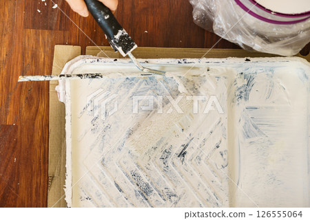 White paint with essentials equipment 126555064