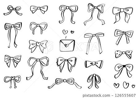 Retro ribbon icons Ink doodles - retro and simple monochrome ribbon frame set Retro ribbon icons Ink doodles - retro and simple monochrome ribbon frame set 126555607