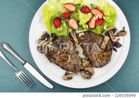 Beef or veal steak. 126556040