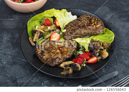 Roast beef tenderloin dinner. Roast beef tenderloin dinner. 126556043