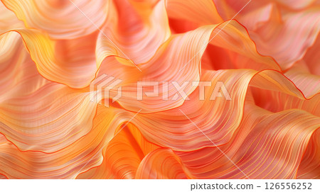 Wavy orange abstract fabric texture. 126556252