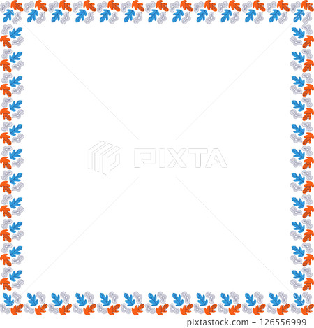 Border frame template with leaf elements decoration. Rectangle easter border with empty space for your text 126556999