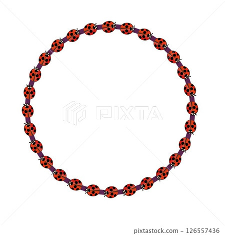 Ladybug circular decorative frame illustration Ladybug circular decorative frame illustration 126557436